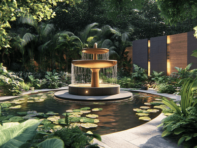 Wasserspiele im Garten: Moderne Brunnen und Teiche