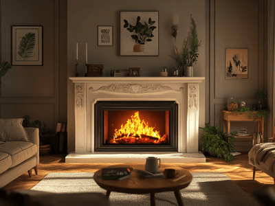 Wohnzimmer mit Kamin: Gemütlichkeit und Wärme für kalte Tage