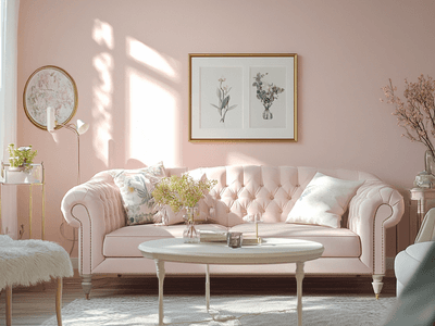 Soft Pink im Wohnzimmer: Feminine Eleganz