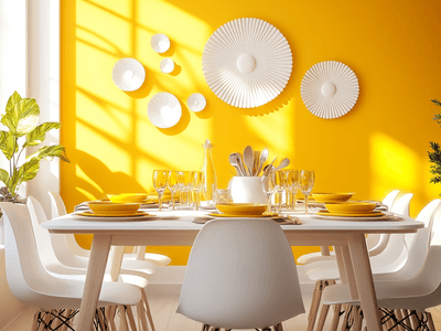 Sonnengelb im Esszimmer: Wärme und Fröhlichkeit